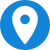 White location icon with blue background